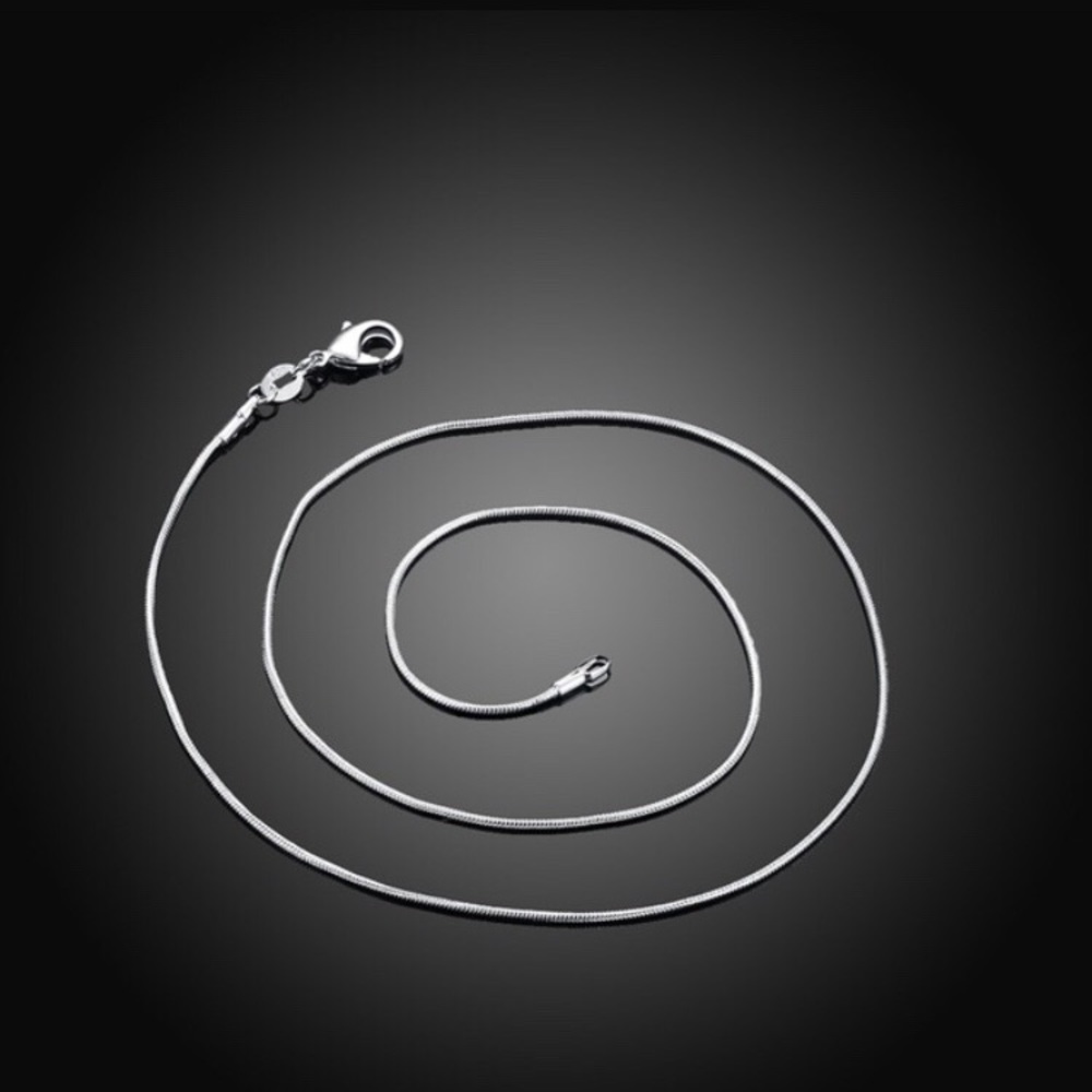 18 Inches Sterling Silver Necklace Jewelry Snake